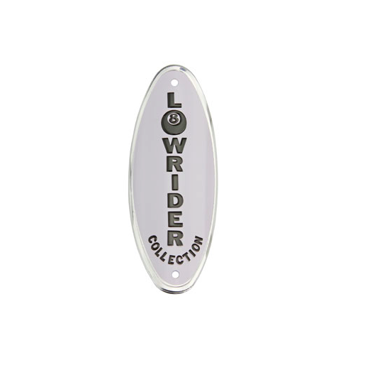 Lowrider 8Ball Name Plate Badge White