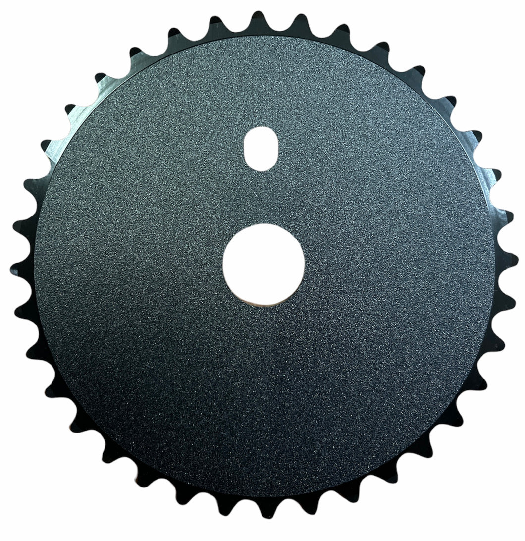 36T Chainring BMX Style in HammerTone Black with Black Teeth