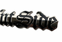 Load image into Gallery viewer, Saint Side Old English Logo Black / Chrome Metal Badge
