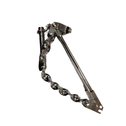 20" Bent Flat Twisted Spring Fork With Straight Bars Chrome
