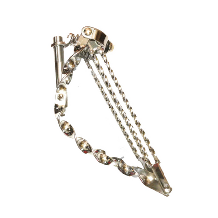 20" Bent Flat Twisted Spring Fork With Double Twist Bars Chrome