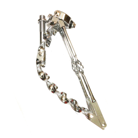 20" Bent Flat Twisted Spring Fork With Straight Cage Bars Chrome