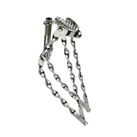 20" Bent Flat Twisted Spring Fork With Flat Twisted Bars Chrome