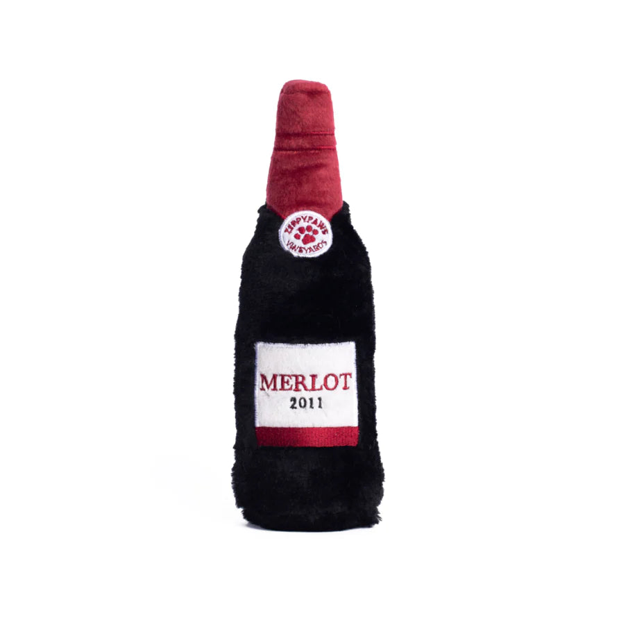 Zippy Paws Happy Hour Crusherz Toy – Merlot Red Wine