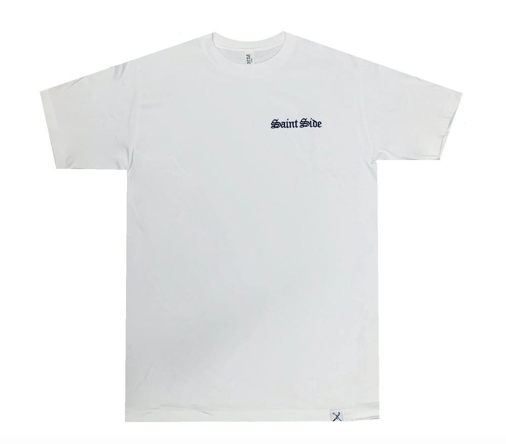 Saint Side - Old English Embroidered T-Shirt White
