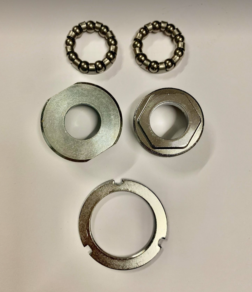 Bottom Bracket Set for 3 Piece Crank Chrome with Hex Rise