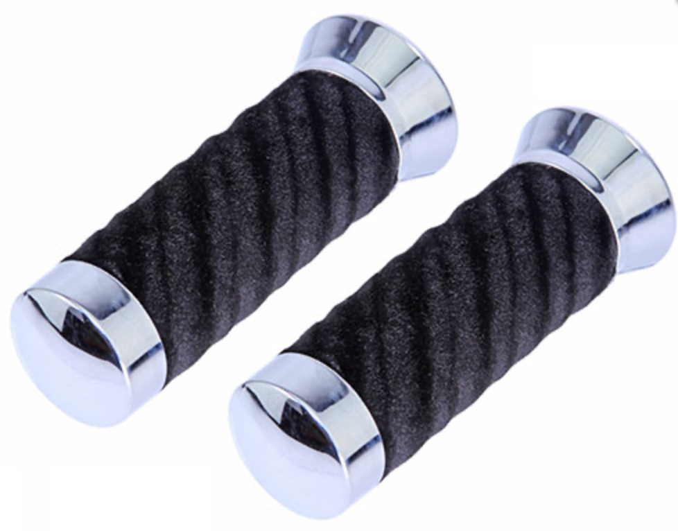 Swirl Velour Handlebar Grips Black