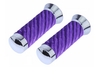 Swirl Velour Handlebar Grips Purple