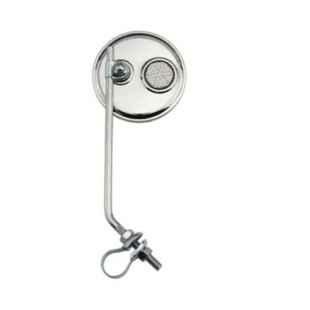 Round Mirror White Reflector Chrome