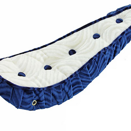 20" Polo Velour Saddle Seat with Buttons Blue/White