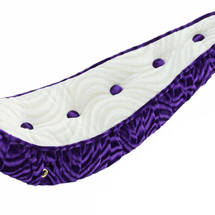 20" Polo Velour Saddle Seat with Buttons Purple/White