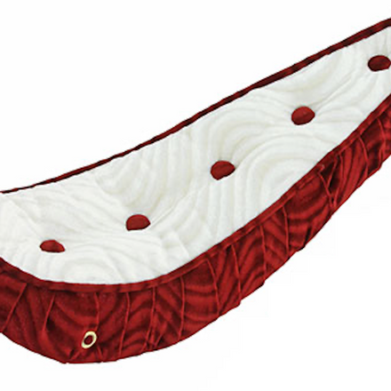 20" Polo Velour Saddle Seat with Buttons Red/White