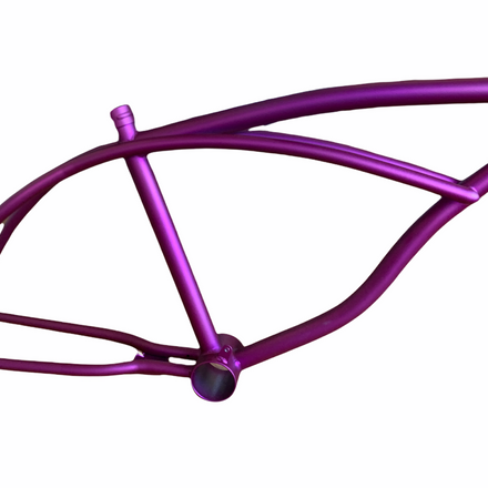 20" Bicycle Frame in Matte Purple Metallic Powder Coated