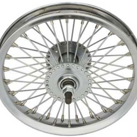 12" 52 Spoke Wheel Set Chrome with White Wall Tyres Complete