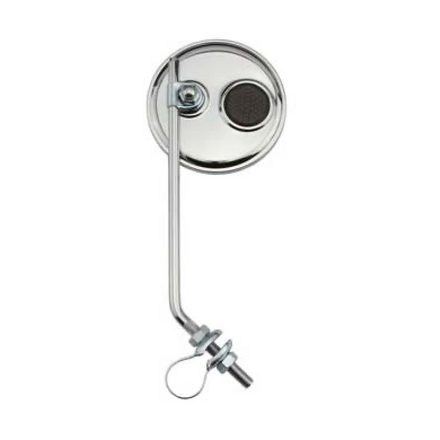 Round Mirror Black Reflector Chrome