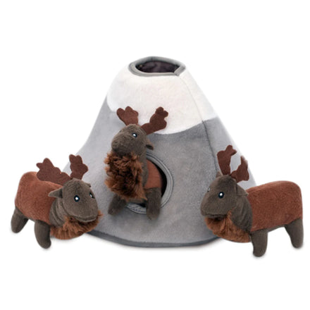 Zippy Paws Deluxe Burrow Toy - Plush Mountain and Elk deers