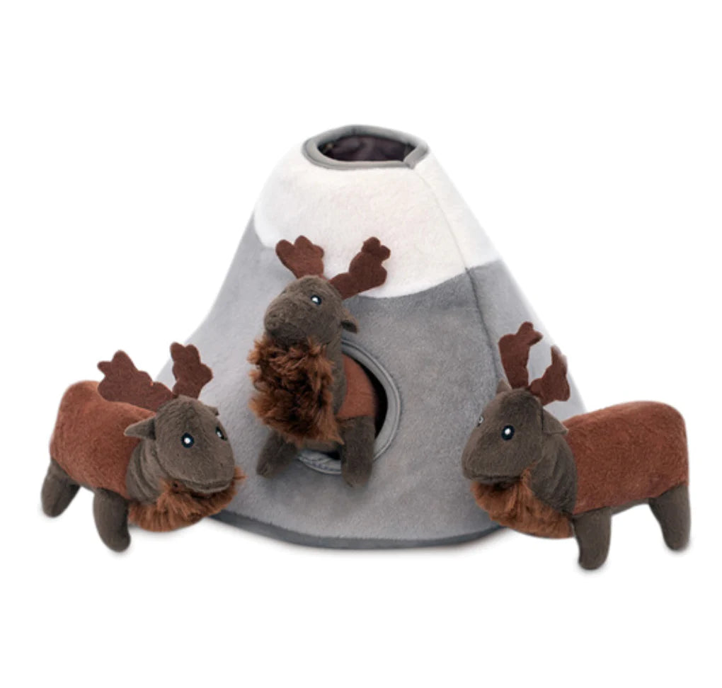 Zippy Paws Deluxe Burrow Toy - Plush Mountain and Elk deers