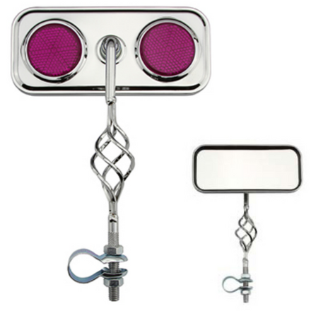Rectangle Cage Mirror Chrome With Purple Reflectors