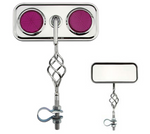 Rectangle Cage Mirror Chrome With Purple Reflectors