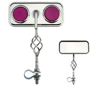 Rectangle Cage Mirror Chrome With Purple Reflectors