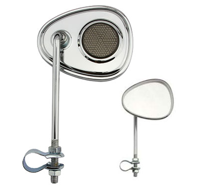 V Mirror with Black Reflector Chrome