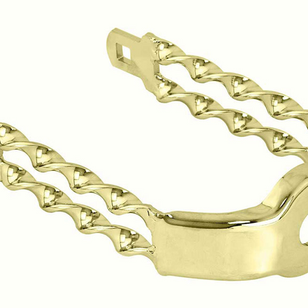 Spring Fork Double Flat Twisted Extended Crown Gold