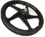 12" 5 Spoke Plastic Front Wheel Black "Tuff" Style