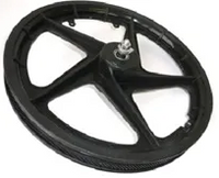 12" 5 Spoke Plastic Front Wheel Black "Tuff" Style