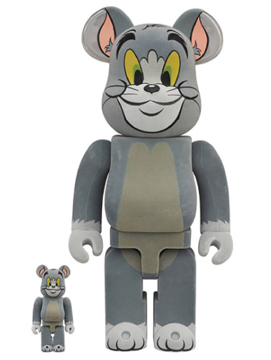BE@RBRICK 100% and 400% Set Flocked Tom - Tom and Jerry