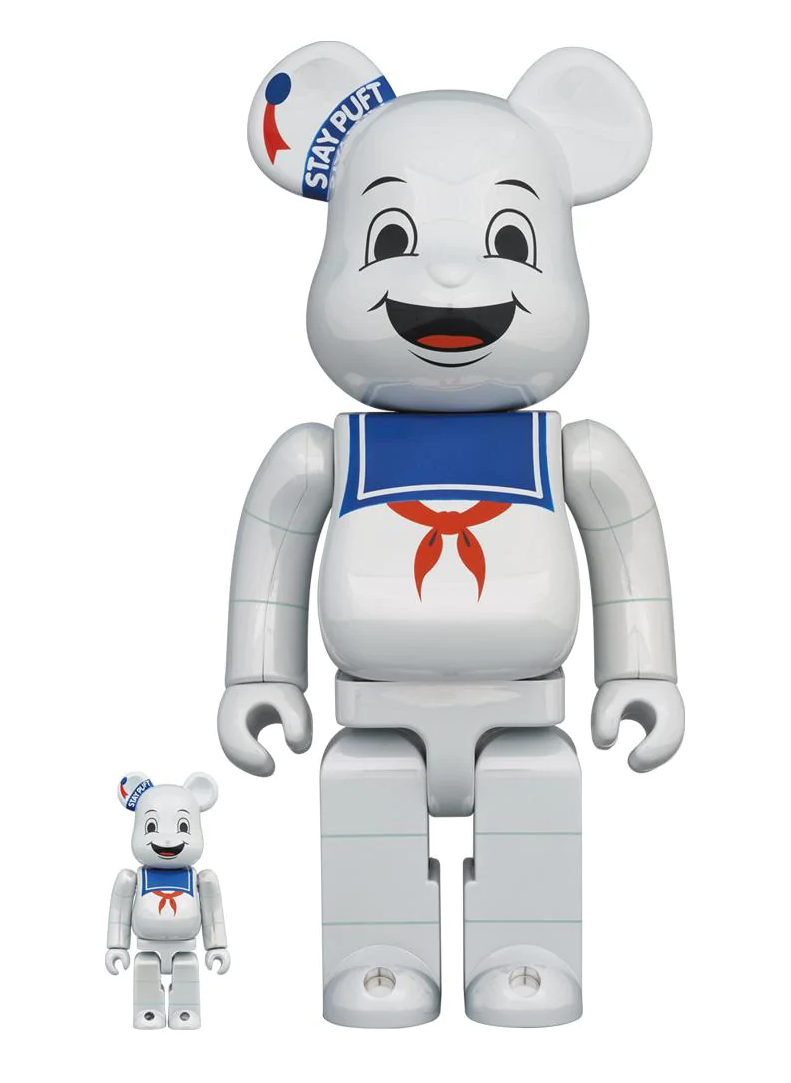 Medicom Toy BE@RBRICK - Stay Puft Marshmellow Man White Chrome Version 100% & 400% Bearbrick