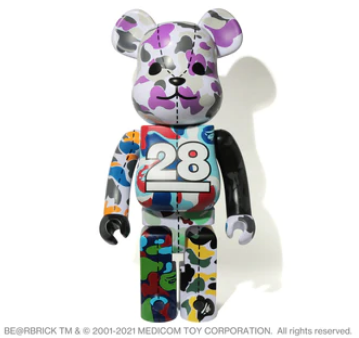 Bearbrick x BAPE 28th Anniversary Camo #1 1000% A Bathing Ape