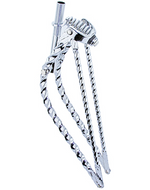 26" Bent Square Twisted Spring Fork With Square Twisted Bars Chrome