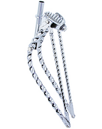 26" Bent Square Twisted Spring Fork With Square Twisted Bars Chrome
