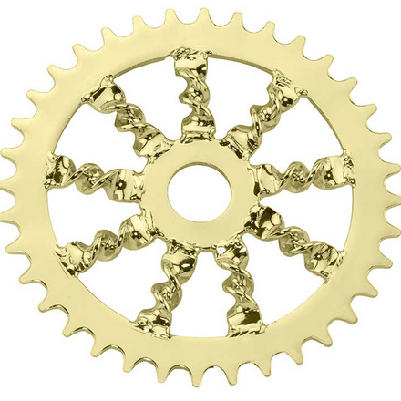 36T Flat Twist Chainring Gold