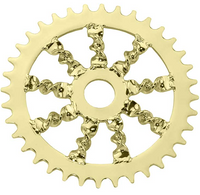36T Lowrider Twisted Steel Chain Ring Gold