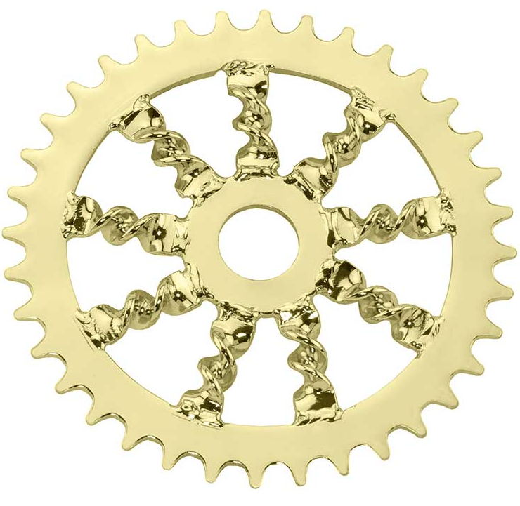 36T Flat Twist Chainring Gold