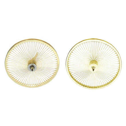 20" 144 Spoke Wheel Set Gold with White Wall Tyres Complete