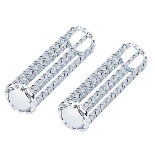 Twisted Handlebar Grips Chrome