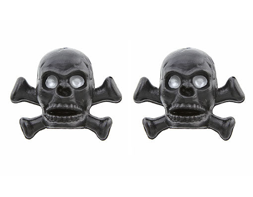 Black Skull & Bones Valve Caps
