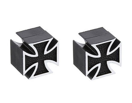 Black Iron Cross Valve Caps