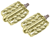 Double Square Twist Pedals 1/2" Gold