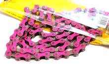 Load image into Gallery viewer, Yaban Bicycle Chain Single Speed 1/2&quot; x 1/8&quot; x 112L Pink Silver

