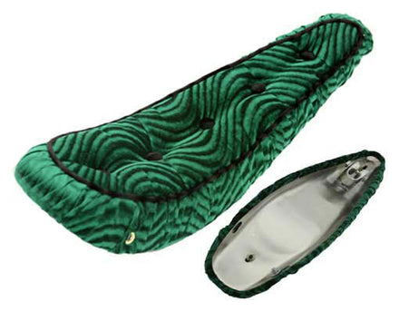 20" Polo Velour Saddle Seat with Buttons Green