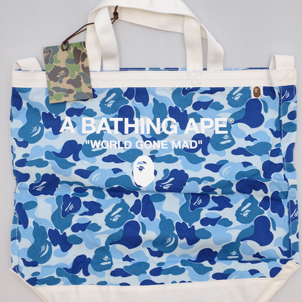 Bape A Bathing Ape Large Tote Bag Blue Camo Brand New