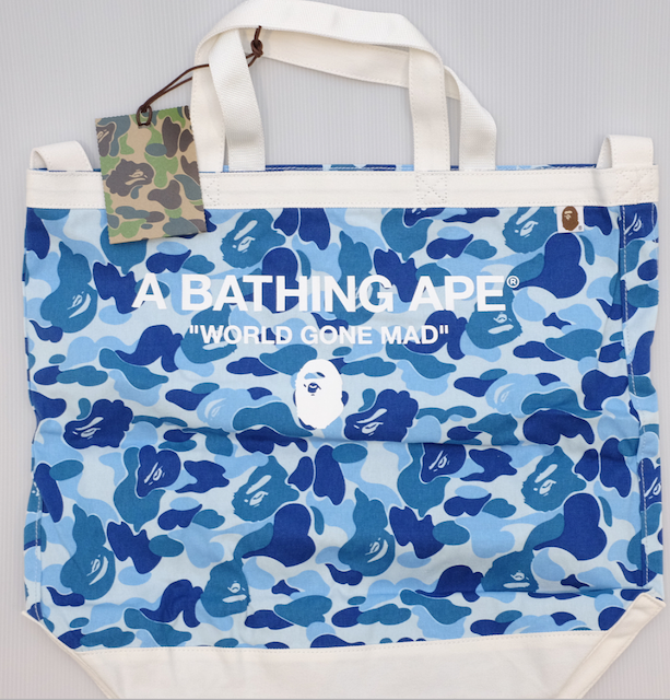 Bape A Bathing Ape Large Tote Bag Blue Camo Brand New