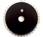 36T Plain ChainRing Black with Chrome Teeth