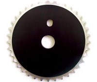 36T Plain ChainRing Black with Chrome Teeth