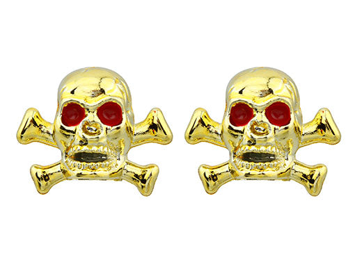 Gold Skull & Bones Valve Caps