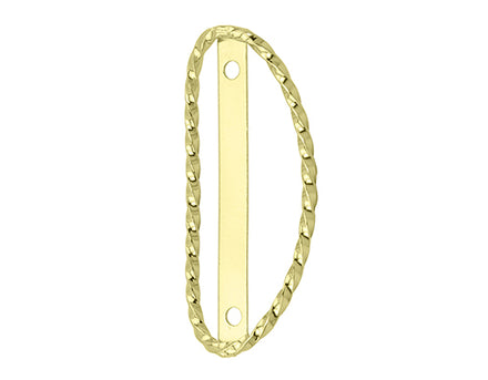 Square Twisted Name Plate Badge Trim Gold