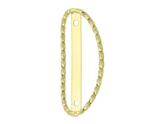 Square Twisted Name Plate Badge Trim Gold